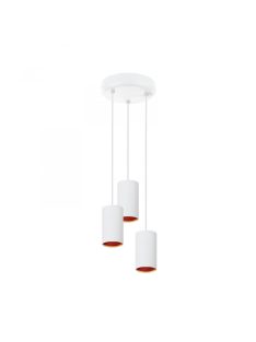 CHLOE GU10 x3 IP20  pendant lamp FEHÉR golden kerek base